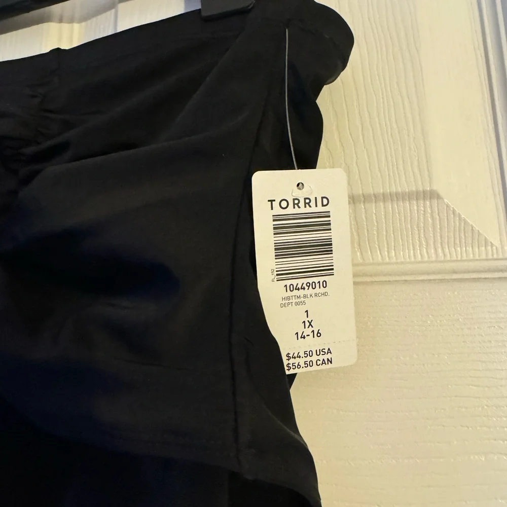 Never Worn. High Waisted & Ruched Bathing Suit Bottoms - Picture 3 of 3